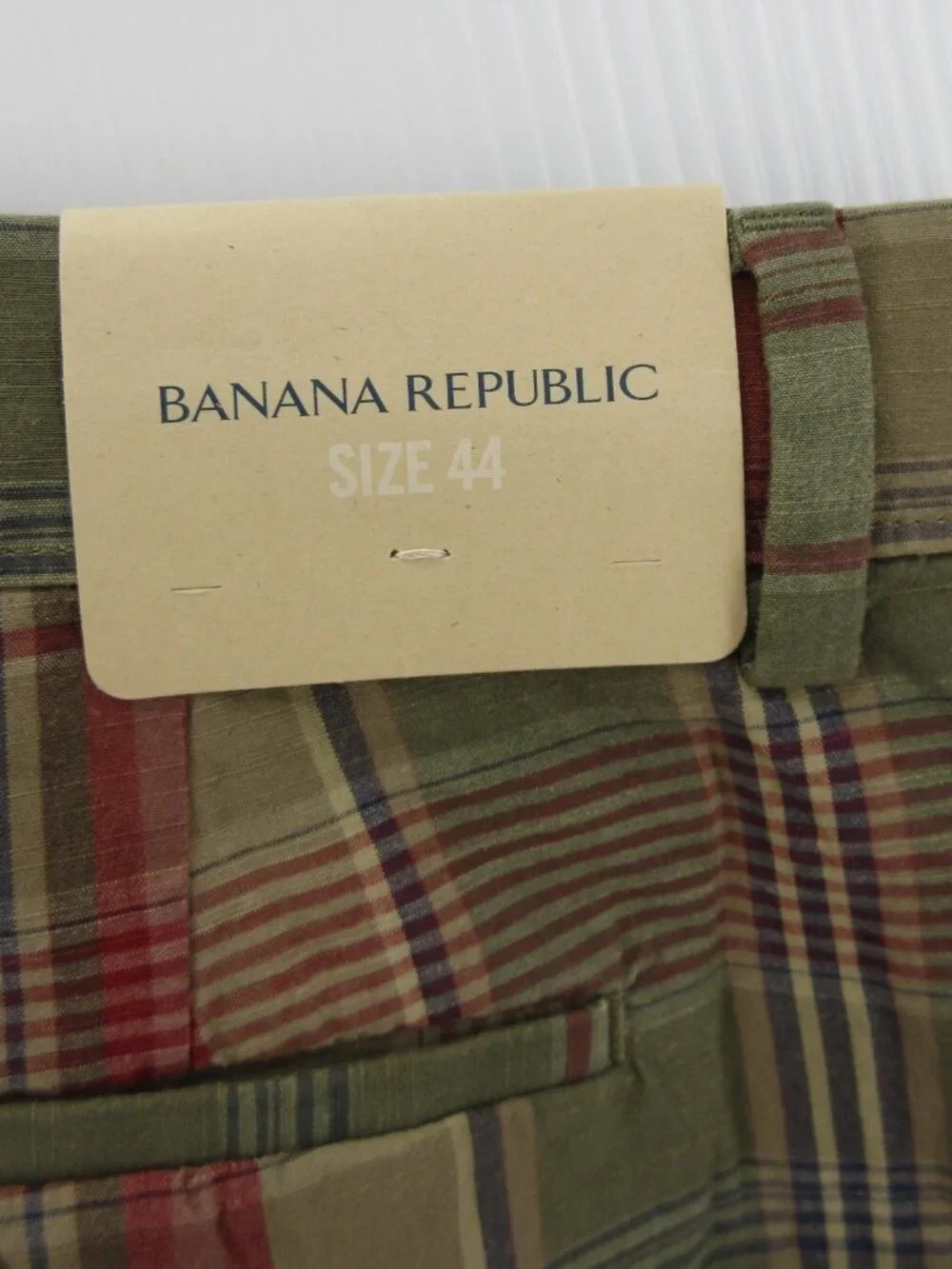 Banana Republic Shorts 44 Madras Plaid Chino Heritage Y2K Colorful NEW